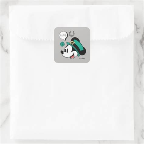 Mickey Mouse | Lucky You Square Sticker | Zazzle