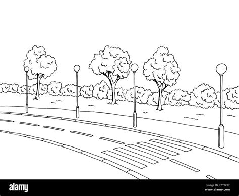 Cartoon highway road Black and White Stock Photos & Images - Alamy