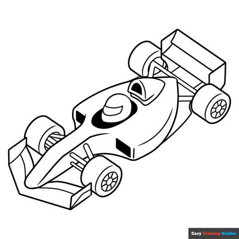 Race Car Coloring Page | Easy Drawing Guides