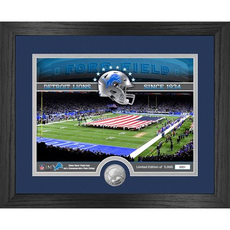 Officially Licensed NFL Lions Stadium Silver-Plated Coin Photo Mint ...