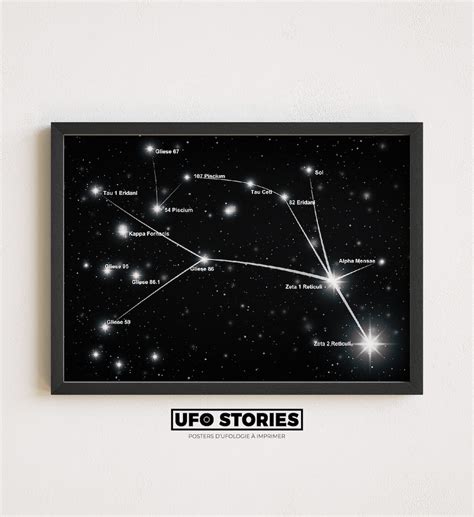 Star Map of the Zeta Reticuli System Famous Ufology Observation Poster ...