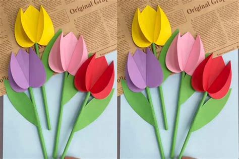 How To Make Beautiful Paper Tulip Flowers Diy Mother S Day Craft | Best ...