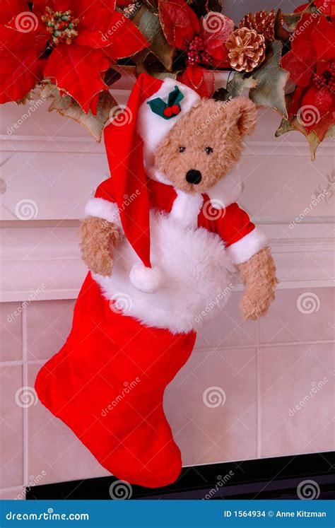 Santa Bear Christmas Stocking Stock Photo - Image of white, xmas: 1564934