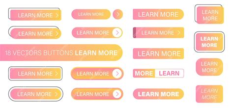 Premium Vector | A set of various buttons learn more for ui design or sites