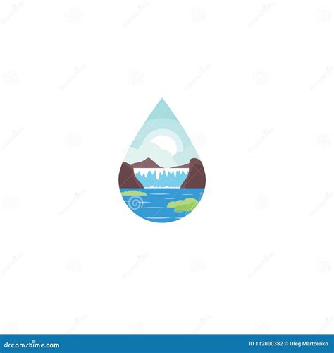 Waterfall Vector Illustration or Logo EPS 10 Stock Illustration - Illustration of isolated ...