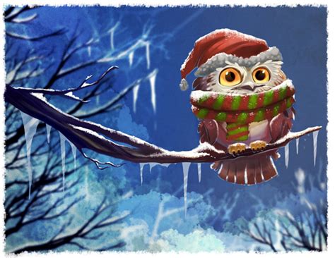 Owl Christmas Wallpaper - WallpaperSafari