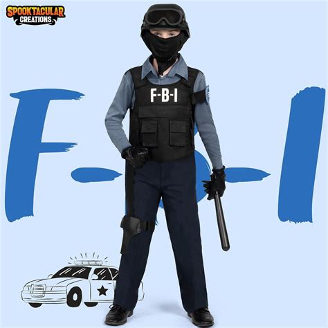 FBI Police Costume for Kids Halloween Dress Up Party | Spooktacular ...