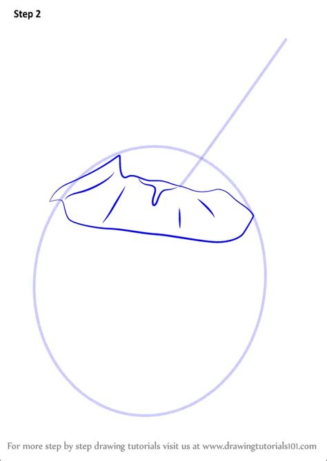 Learn How to Draw a Coconut with Straw (Fruits) Step by Step : Drawing Tutorials