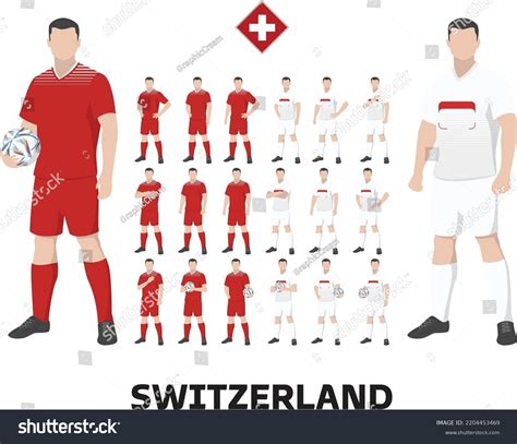 Switzerland Football Team Kit Home Kit Stock Vector (Royalty Free) 2204453469 | Shutterstock