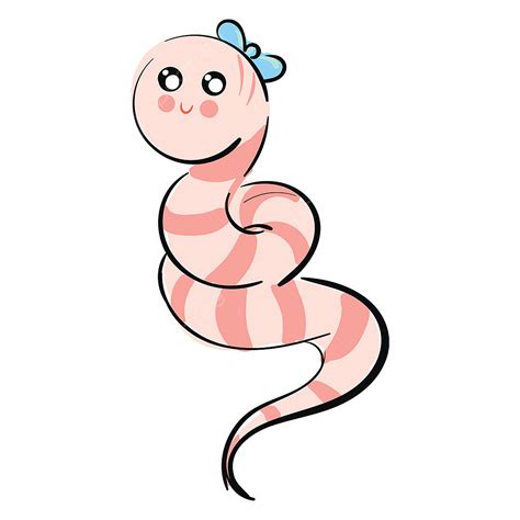 Cute Worm Clipart Hd PNG, Vector Illustration Of A Cute Smiling Pink ...