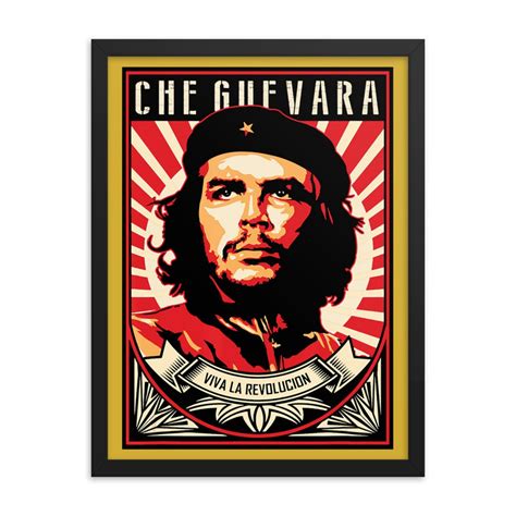 Che Guevara Viva La Revolucion Framed Giclée Poster, Black Wood Frame ...