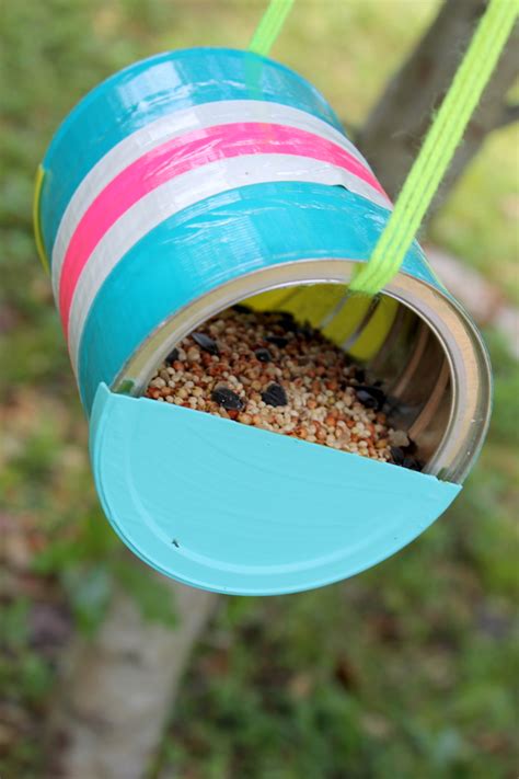 DIY Recycled Can Bird Feeder Craft - Handmade by Kelly