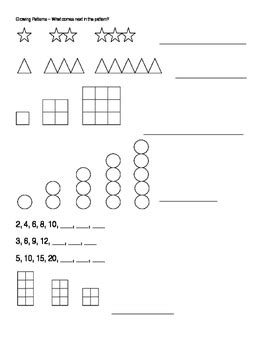 Growing Patterns Worksheet by Kmwhyte's Kreations | TPT