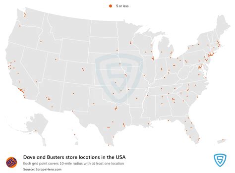 Number of Dave and Busters locations in the USA in 2024 | ScrapeHero