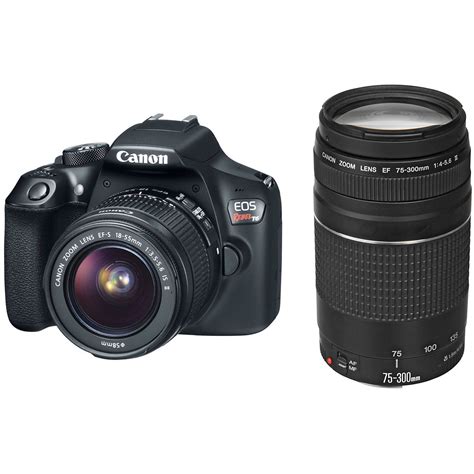 Canon EOS Rebel T6 DSLR Camera with 18-55mm and 75-300mm Lenses