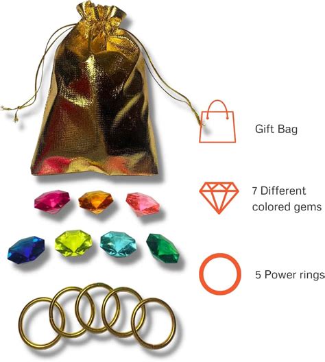 7 Chaos Emeralds | Replica Gold Rings | Gift Bag Bundle | Cake Decorations | Gift ...