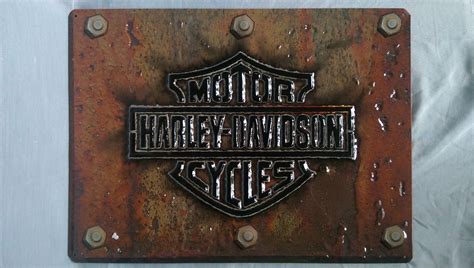 Harley Davidson Metal Sign Bar & Shield » Budd's Collectibles