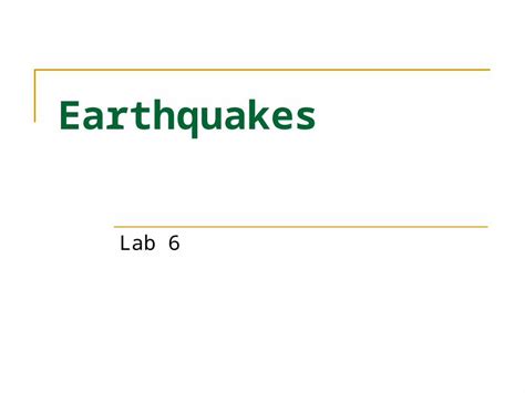 (PPT) Lab 6 Earthquakes. Concepts Diastrophism Types & causes of stress 5 types of folds 5 types ...