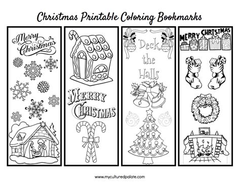 Free Christmas Bookmarks to Color - Cultured Palate