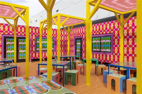 Yinka Ilori Enlivens a Café at Superblue in Miami With Wallcoverings Informed by Nigerian ...