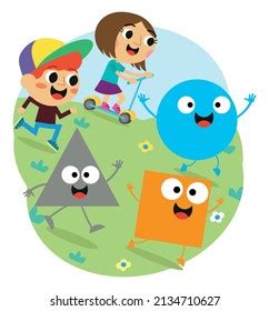 Cute Shapes Poster On Shapes Kids Stock Vector (Royalty Free) 2134712947 | Shutterstock