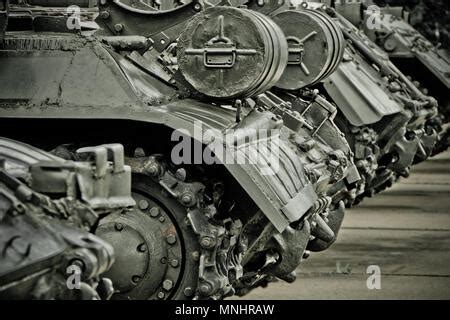 Close up of tank wheels located at historic cultural complex called Stalin Line fortifications ...