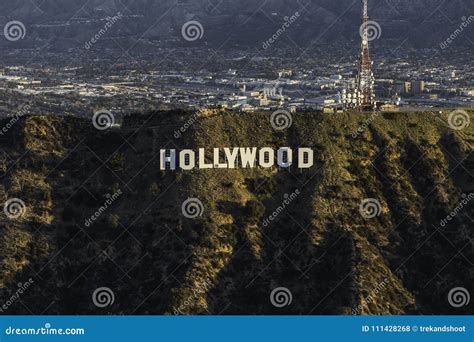 Hollywood Sign Los Angeles Morning Aerial Editorial Stock Photo - Image ...