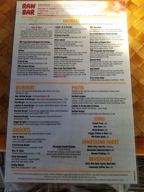 Menu at Squid Lips restaurant, Melbourne