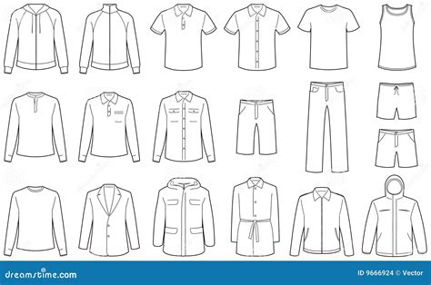 Menâ€™s Clothes Vector Illustrations Stock Vector - Illustration of blank, shirt: 9666924