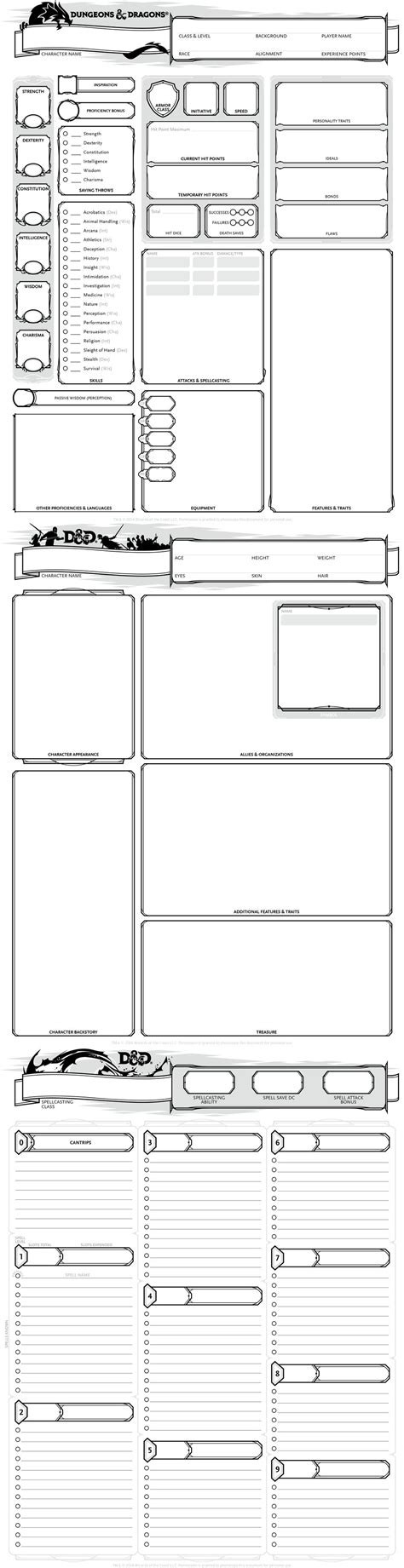 Printable D&D Character Sheet