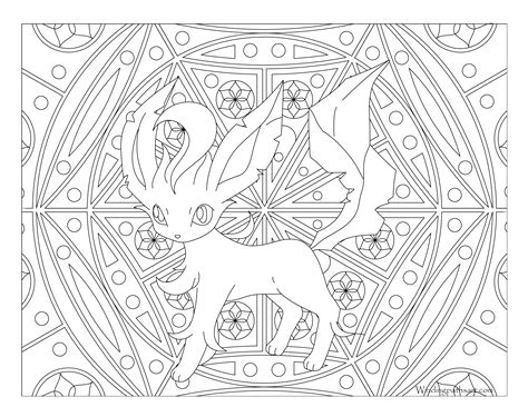 Adult Pokemon Coloring Page Leafeon · Windingpathsart.com