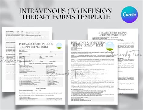 Editable IV Infusion Therapy Forms Template, IV Fluid Therapy Consent Form, IV Hydration ...