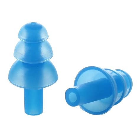 Pair Swimming Dive Flexible Silicone Ear Plugs Earplug Blue-in Nose/Ear ...