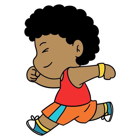 Cartoon Kid Running Boy 21095589 PNG