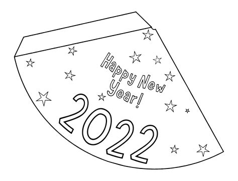 FREE Printable 2022 New Years Party Hats For Kids To Color, 40% OFF