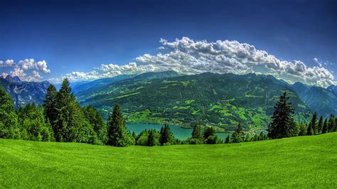 HD wallpaper: landscape, lake, Switzerland, mountain, Lake Lucerne, 4k | Wallpaper Flare