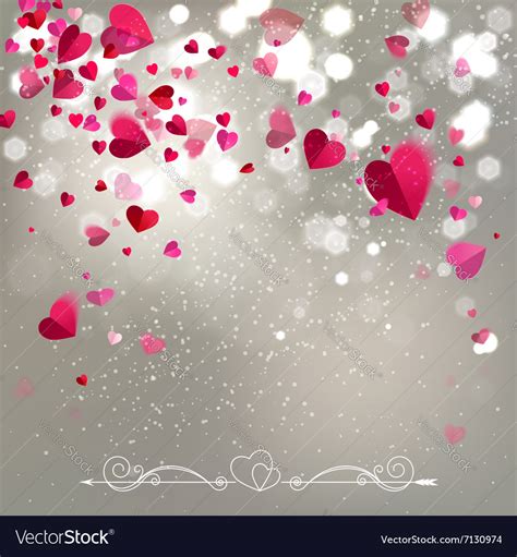 Background of Falling Hearts Royalty Free Vector Image