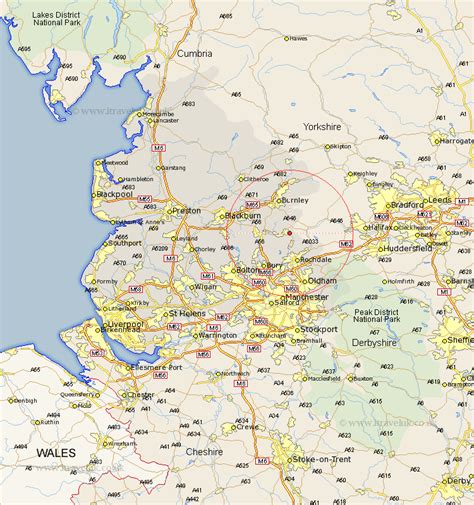 Bacup Map - Street and Road Maps of Lancashire England UK