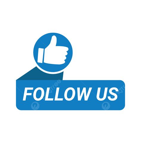 Follow Us Banner Modern Label With Thumbs Up Icon, Follow Us Banner, Thumbs Up Icon, Like PNG ...