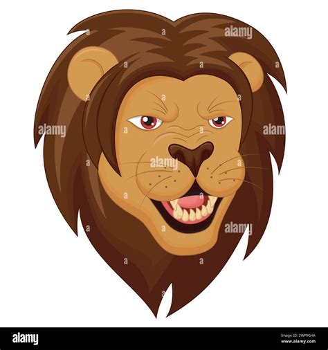 Angry Lion Head Cartoon, Vector Illustration Stock Vector Image & Art - Alamy