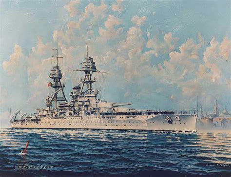 Battleship USS Oklahoma (BB-37) 1936 - James A Flood Artist