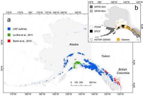 The study area comprising glaciers of Alaska and adjacent Canada. (a ...