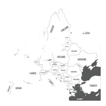 Simplified Map Of Europe With Country Names Map Vector Europa Europe Vector Map Vector, Map ...