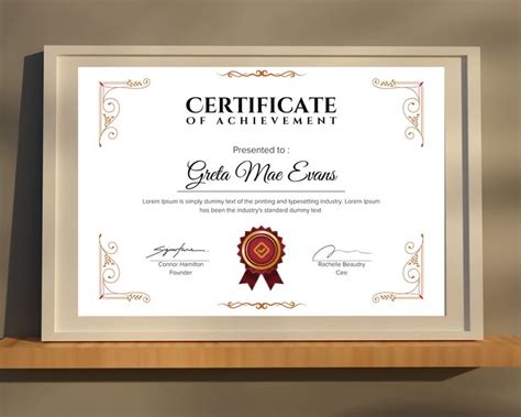 Editable Certificate of Achievement, Customizable Award Certificate ...