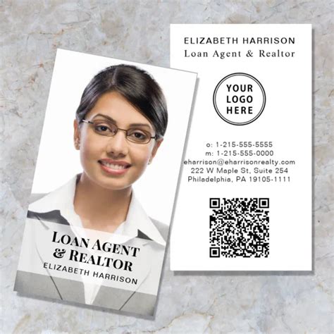 Professional QR Code Logo Photo Business Card | Zazzle