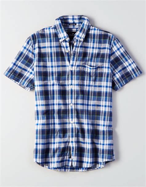 Short Sleeve Madras Shirt - AMERICAN EAGLE | Mens outfitters, Madras ...