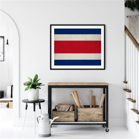 Costa Rica Flag Art, Costa Rica Flag Print, Flag Poster, Country Flags ...