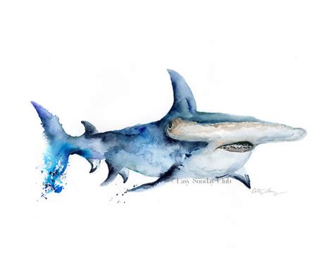 Hammerhead Shark - Watercolor Art Print | Under the Sea – Easy Sunday Club