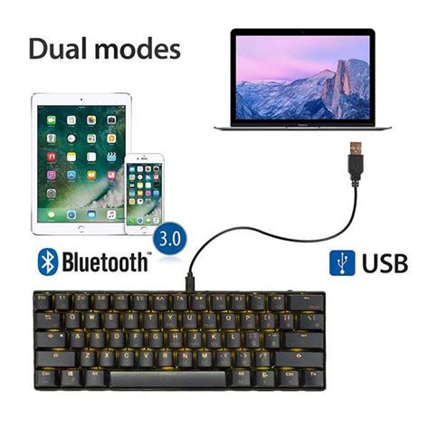 LeaningTech LTC-K61 61-Key Bluetooth Mechanical Keyboard with USB Connection | Gadgetsin