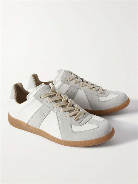 White Replica Leather and Suede Sneakers | MAISON MARGIELA | MR PORTER